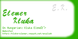 elemer kluka business card